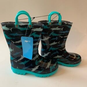 Zoogs Toddler Pull On Handle Rain Boots Hammerhead Shark Print Size 9